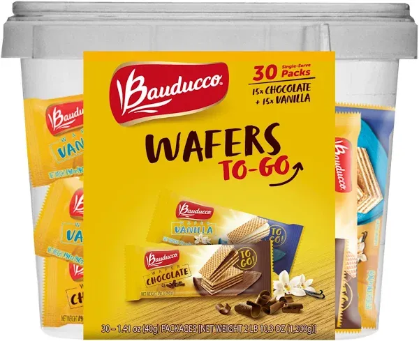 Bauducco Wafer, Chocolate & Vanilla - 1.41 oz