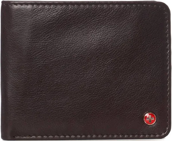 Alpine Swiss RFID Men's Deluxe Capacity Passcase Bifold Wallet with Divided Bill