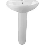 DeerValley Liberty 26" U-Shape Pedestal Bathroom Sink with Overflow