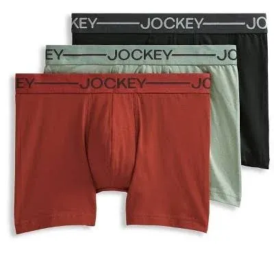 Jockey Men's Underwear Organic Cotton Stretch 4" Trunk - 3 Pack