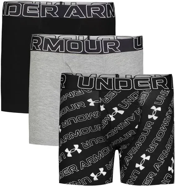 Boys' UA Performance Cotton 4" 3-Pack Boxerjock®