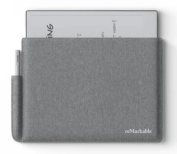 Folio the Original Sleeve for  2 with Pen Holder | Minimalist Gray Polymer Weave