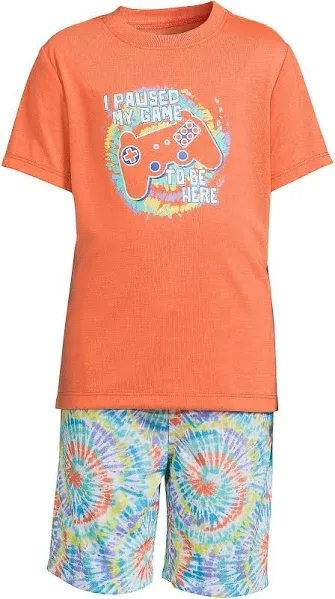 Lands' End Boys Short Sleeve Tee and Shorts Pajama Set