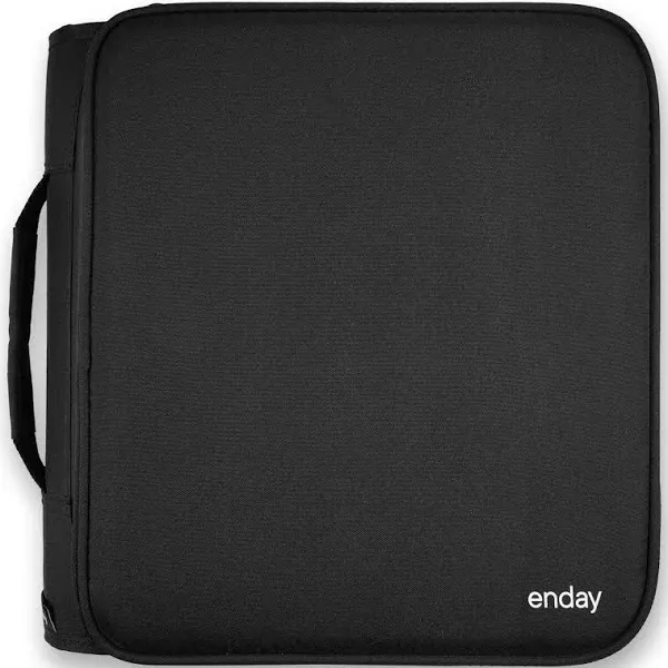 Enday 3 Ring Zipper Binder, 2 inch Binder with Zipper, 880 Sheet Capacity 5 Pockets Expanding File Folder, Black