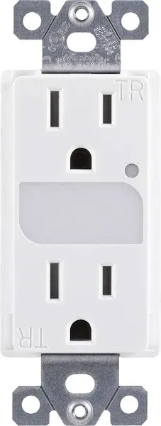 GE UltraPro Electrical Outlet With LED Light Guide 15AMP White 40967