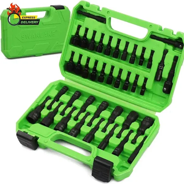 SWANLAKE 20PCS Power Nut Driver Set for Impact Drill, 1/4” Hex Head Drill Bit...