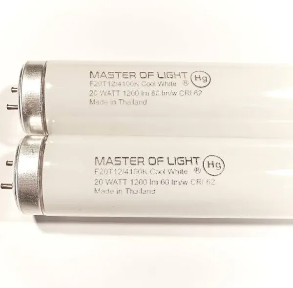 F20T12/CW (2 Pack) 24 Inch 20 Watt T12 Fluorescent Tube Light Bulb 20W Cool W...