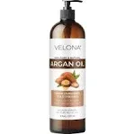 Velona Argan Oil - 8 oz Morocco Oil Stimulate Hair Growth, Skin, Body and Face Care Nails Protector Unrefined, Cold Pressed Cap Kit