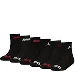 Jordan Boys Legend Ankle 6-Pack Socks - Black/Black Size M