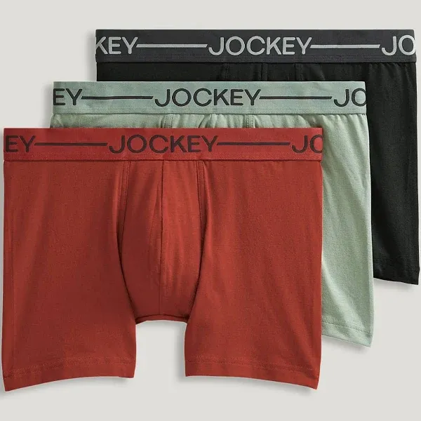 Jockey Men's Organic Cotton Stretch 4" Trunk Underwear 3-Pack