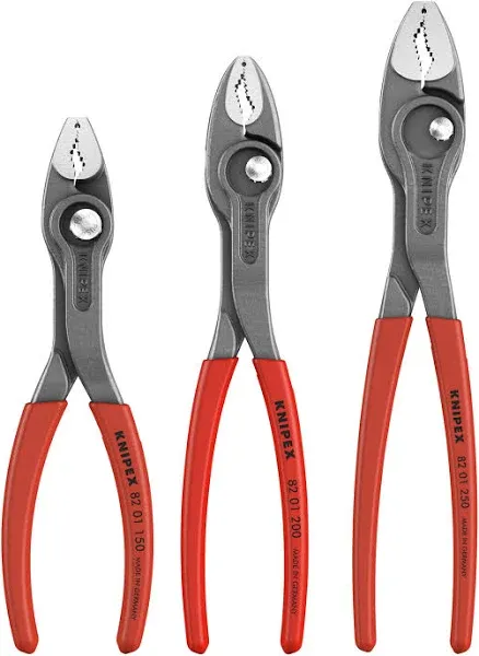 KNIPEX Tools 00 20 06 US4 3 Pc TwinGrip Pliers Set, Plastic Dipped (6", 8", 10")