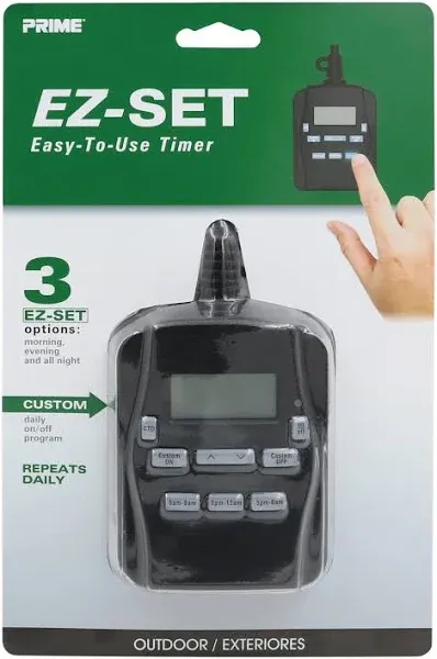 Prime TNODP23 EZ-Set 2-Outlet 24-Hour Digital Outdoor Timer