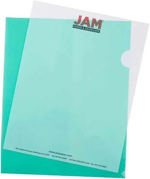 JAM Paper Plastic Sleeves 9&#034; x 12&#034; Green 12/Pack 226325846