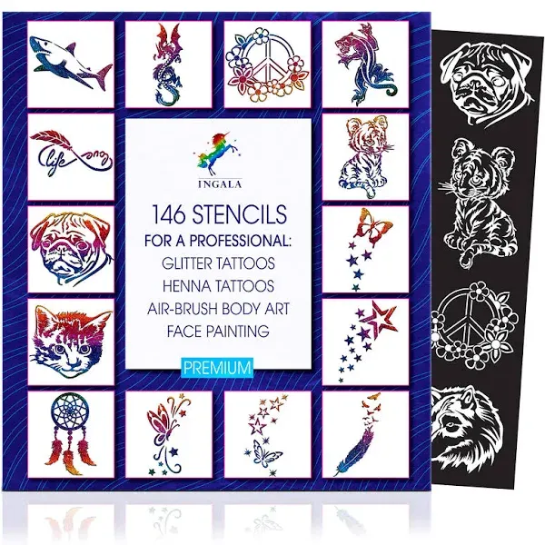 INGALA Premium Stencils Set - 146 Unique Artistic 146 Count (Pack of 1), Rose 