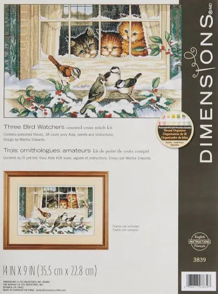 Dimensions Three Bird Watchers Counted Cross Stitch Kit