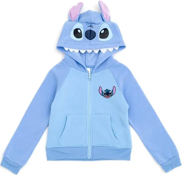 Disney Girls Lilo & Stitch French Terry Zip Up Cosplay Hoodie