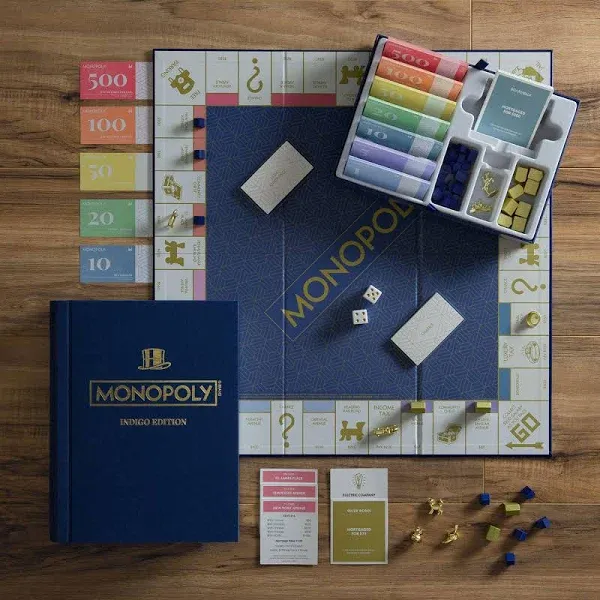 Monopoly and Scrabble Indigo Bookshelf Game Collection