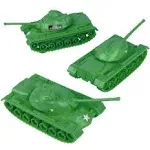 TimMee Toy Tanks for Plastic Army Men Green WW2 3PC - Made in