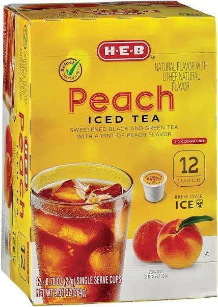 H-E-B Single Serve Peach Iced Tea Cups