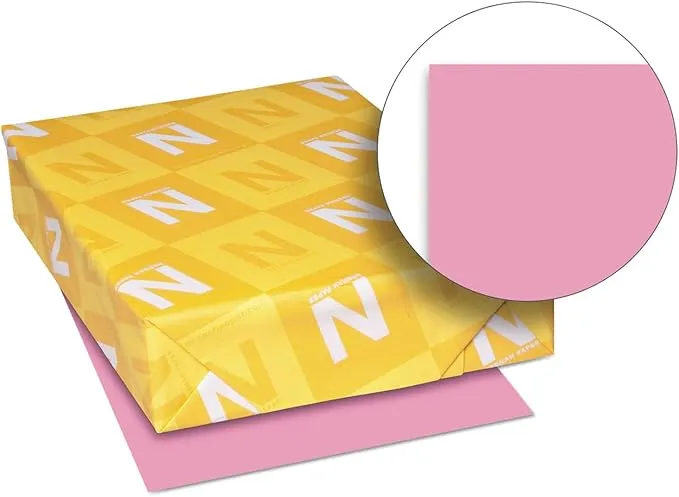 Neenah Exact Brights Paper, 8 1/2 x 11, Bright Pink, 20lb, 500 Sheets