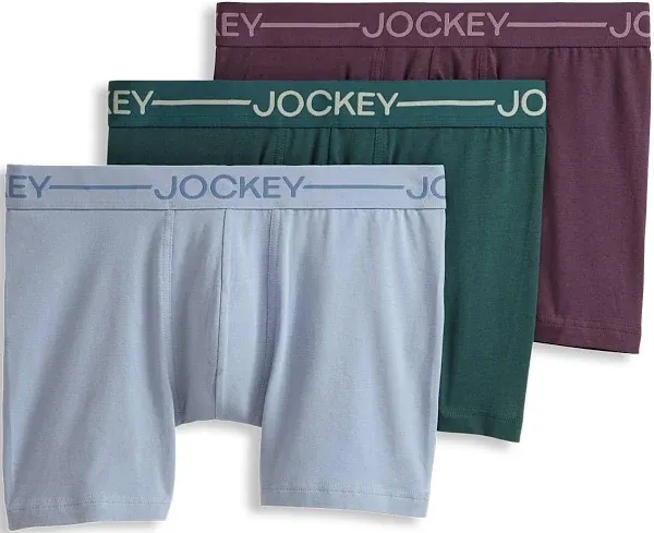 Jockey Men's Organic Cotton Stretch 4" Trunk Underwear 3-Pack