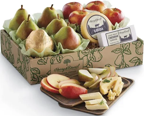 Harry &amp; Davids Classic Pears, Apples, And Cheese Gift,classic Cheese And Frui...