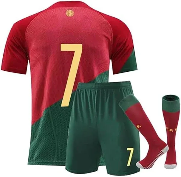 Ruhapu Soccer Jersey Boys,Jersey Kids Boys' Soccer Jersey #7,T-Shirt Boys Kids Youth Jersey Socks Soccer Shirt Kit Set