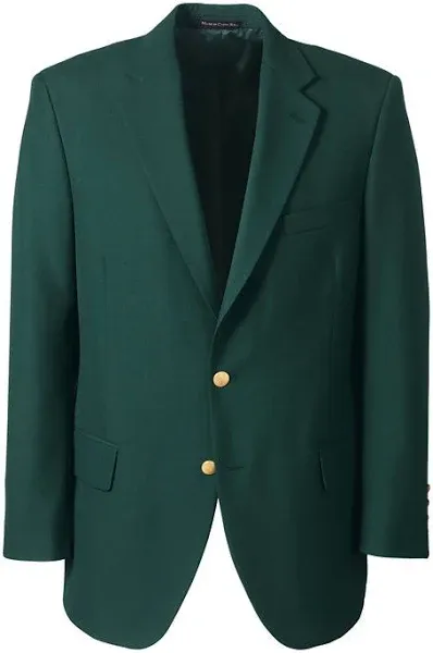 Lands End Men's school uniform hopsack blazer color evergreen. NWT