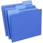 Staples File Folders, 1/3-Cut Tab, Blue (3 ct)