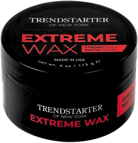 TRENDSTARTER EXTREME WAX 2oz Travel Size Premium Water Based Flake-Free Hair Wax