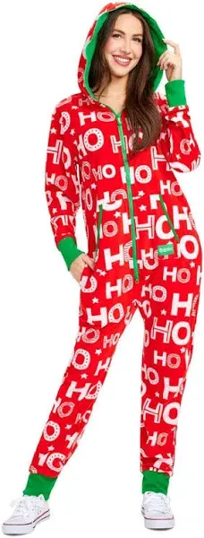 Women's Tipsy Elves Unisex Adult Christmas Onesies Matching Holiday Jumpsuits with Convenient Pockets