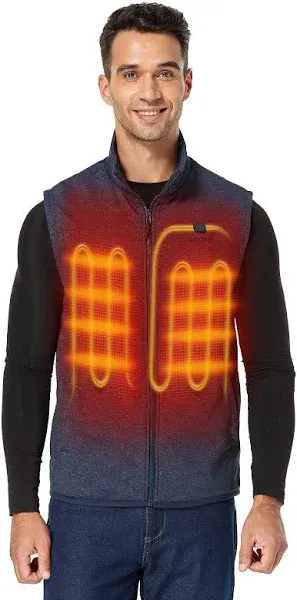 ORORO Men&#039;s Heated Vest with Battery Lightweight Heating Fleece Vest Charger ...