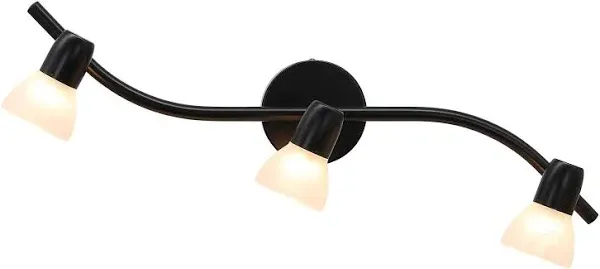 Track Lighting, 3 Light Modern Black Curved Kitchen Track Ceiling Light Fixtu...