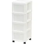 Iris 4 Drawer Storage Cart with Organizer Top white/pearl