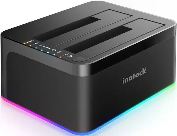 Inateck RGB SATA to USB 3.0 Hard Drive Docking Station with Offline Clone, for 2.5 and 3.5 Inch HDDs and SSDs