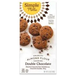 Simple Mills, Naturally Gluten-Free, Crunchy Cookies, Double Chocolate, 5.5 oz