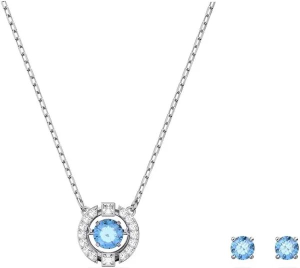 [Swarovski] Necklace Earrings Set Women&#039;s SPARKLING DANCE Silv... Brand New