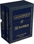 WS Game Company Monopoly and Scrabble Indigo Bookshelf Game Collection