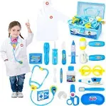 Doctor Kit for Toddlers 3-5 Dress Up Toys for 2 3 4 Year Old Girls Pretend Kids Doctor Play Set with Toy Stethoscope Dentist Doctor Halloween Costume