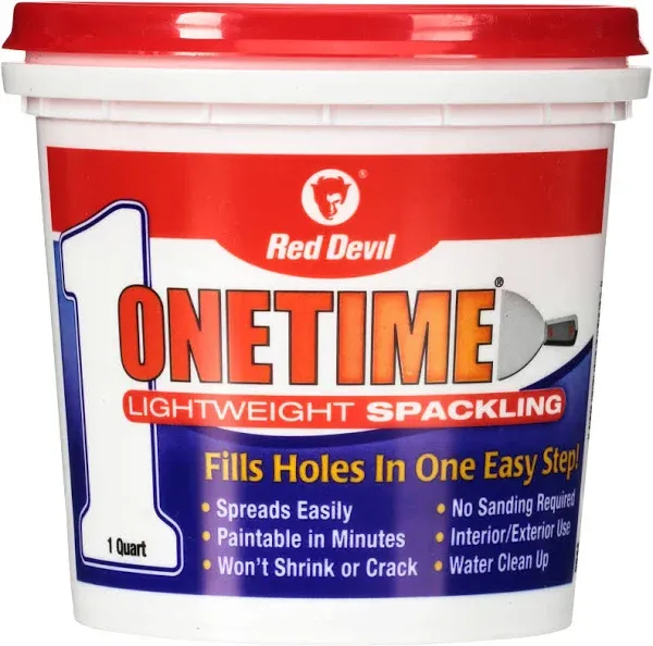 Red Devil Onetime 1 Qt. Lightweight Acrylic Spackling Compound 0544 Red Devil