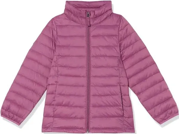 Amazon Essentials Girls' Lightweight Water-Resistant Packable Mock Puffer Jacket