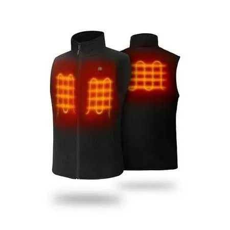 Men&#039;s Large Black 7.38-Volt Lithium-Ion Fleece Heated Vest w/One 4.8Ah Battery