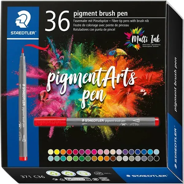 Staedtler Pigment Arts Brush Pen Set of 36