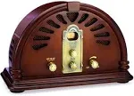 ClearClick Classic Vintage Retro Style AM/FM Radio with Bluetooth - Handmade Wooden Exterior