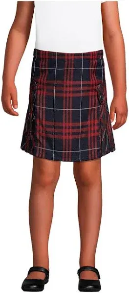 Lands' End Girls' Side Pleat Plaid Skort