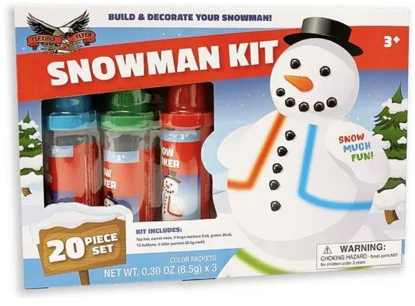 Flexible Flyer Build a Snowman Kit & Snow Art Markers. Kids Winter Toy