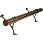 Outwater 4' Bar Foot Rail Kit - Complete Undercounter Mount Hardware and Tubing, Antique Brass Finish - Gold