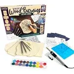 Artskills Wood Burning Kit for Beginners - Deluxe Pyrography Wood Engraving Art Kit with Burner Pen, Stencils, Watercolor Paints - 48 Piece DIY