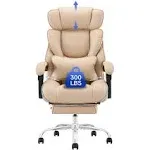 Office Chair with Footrest-Ergon<wbr/>omic Computer Chair with Extra Lumbar Khaki