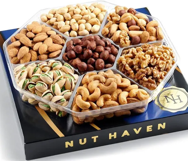 Holiday Christmas Nuts Gift Basket - Assortment Of Sweet &amp; Roasted Salted Gou...